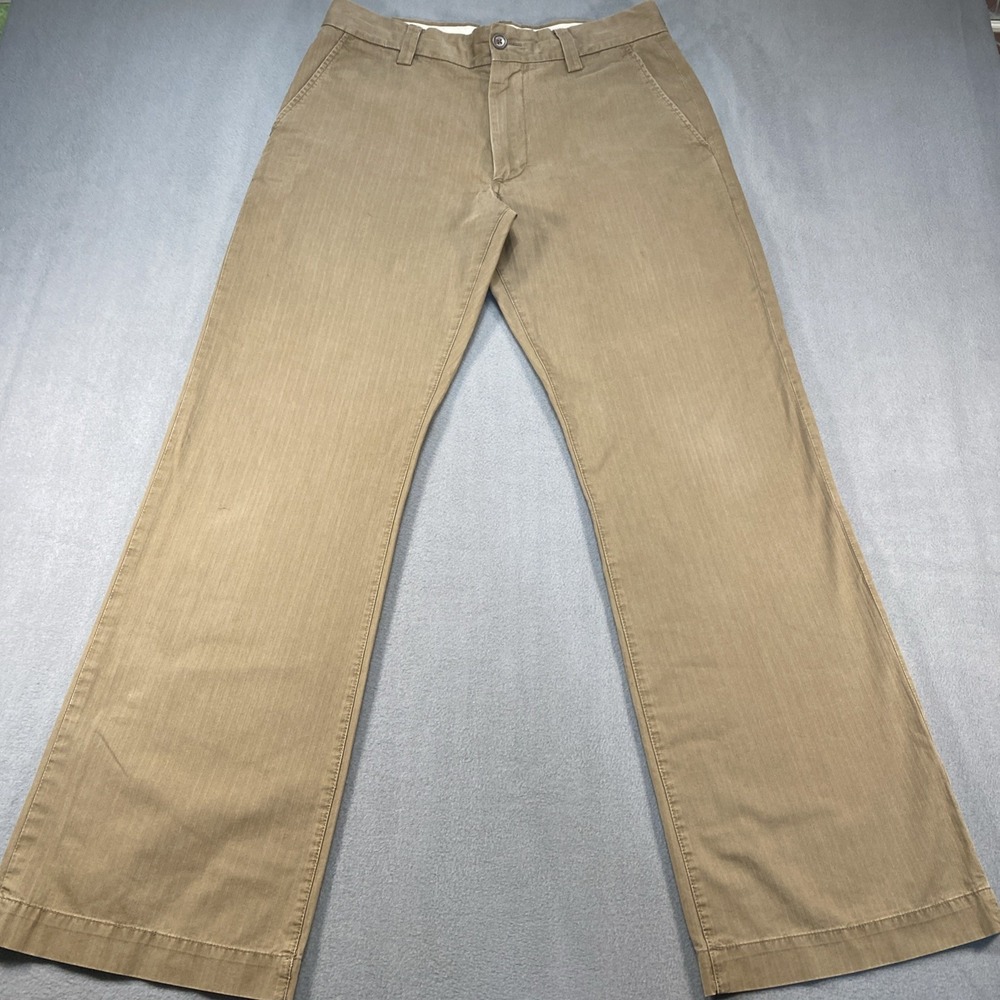 Banana Republic Mens Pants Chino Style Faded Wide Leg Tan/Brown 32x32